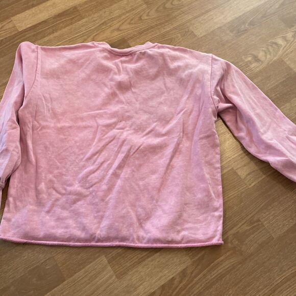 Barbie Pullover Sweatshirt Raw Hem Pink Size XL - Picture 4 of 6